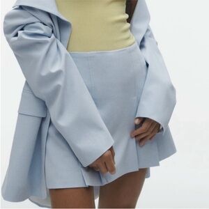 Zara blue mini pleated skort
